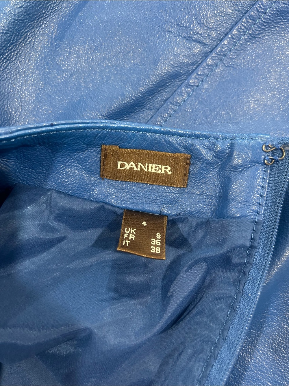 Danier Electric Blue Leather Pencil Skirt - Picture 3 of 3